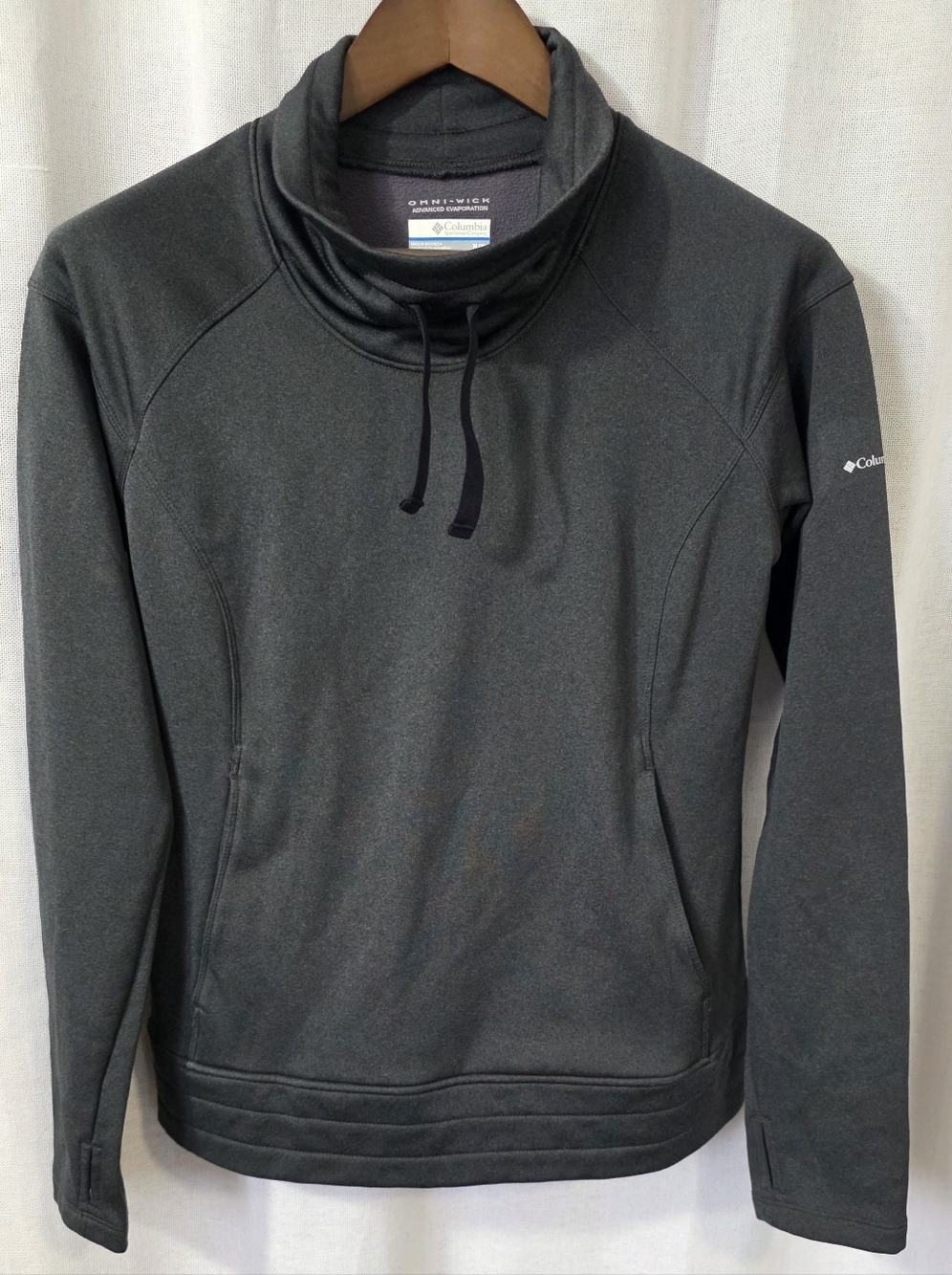 Columbia Omni-Wick Cowl Neck Pullover Gray Women's Medium